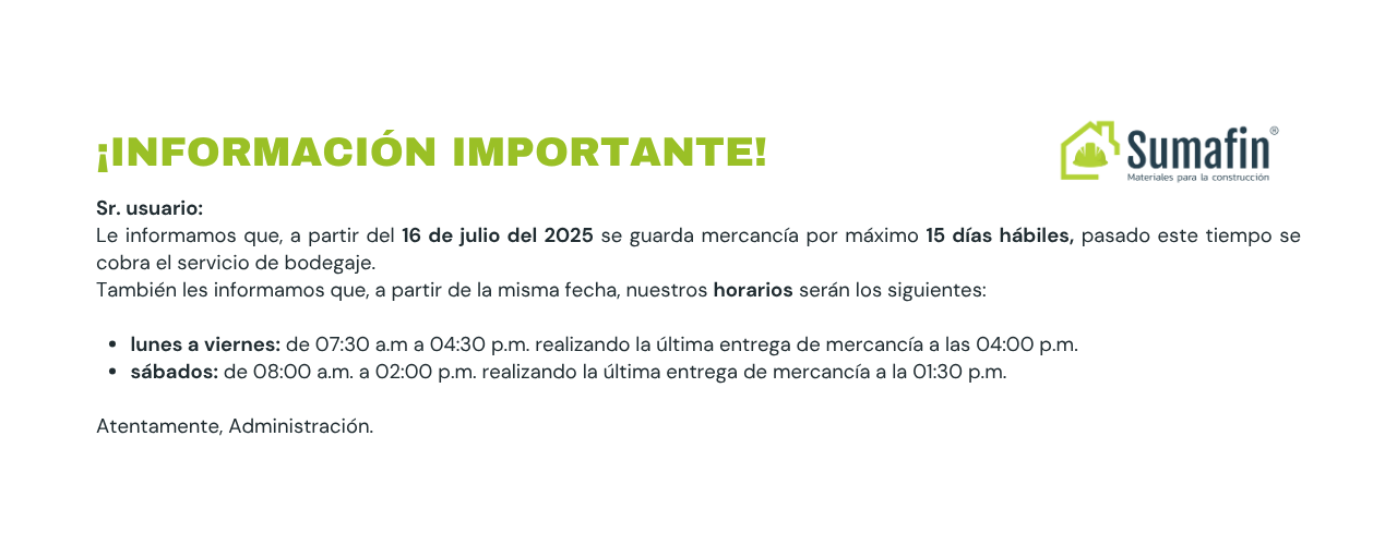 Información importante